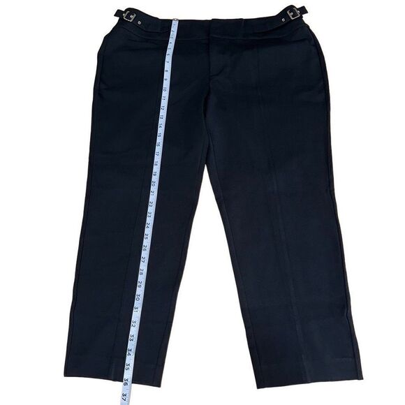 Catherine’s Curvy Collection Womens 1X Black Cropped Trouser Pants w Buckles - Picture 8 of 9